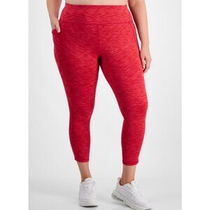 ID Ideology Plus Size High Rise Spacedye 7/8 Leggings Size 4X Red Athleisure Gym